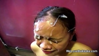 Huge Facial Cumshots Soak A Tiny Japanese Amateur