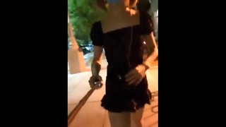 Extra Crazy Asian Transvestite Flashing Her Penis On The Streets Of Thailand